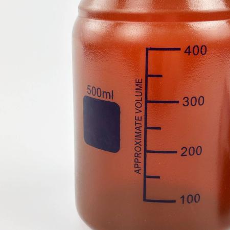 Банка для реактивов 5drops GL45, 500 мл, полипропилен, темная, с синей винтовой крышкой