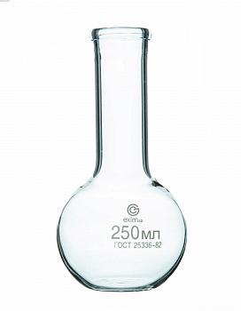 Колба плоскодонная П-2-250, 250 мл, горло 34 мм, без шлифа Колба плоскодонная П-2-250, 250 мл, горло 34 мм, без шлифа