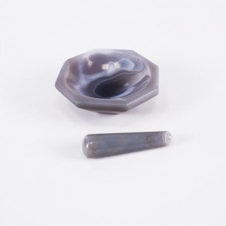 Ступка агатовая, диаметр 70 мм, с пестом