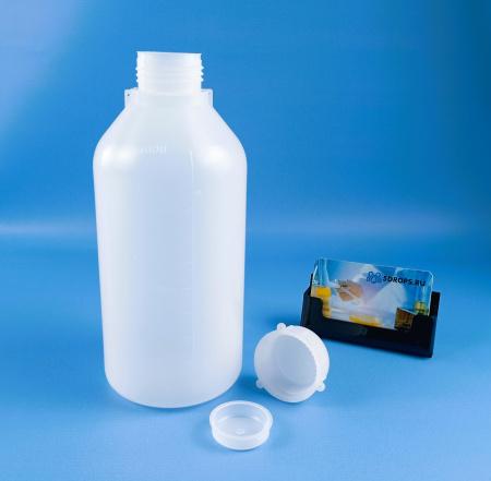 Бутылка, 1000 мл, ПЭ, узкое горло, градуированная, Lamaplast, 5 шт/упак