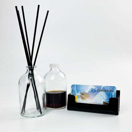 Флаконы 100 мл для диффузоров 5Drops, светлое стекло 3-го класса, круглый скат, G20, гладкое горло, с пласт., пробкой, 63 шт/упак