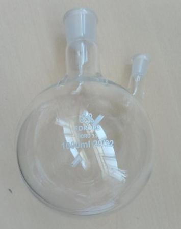 Уценка: Колба круглодонная двугорлая 5drops КГУ-2-1-1000, на 1000 мл, шлифы 29/32-14/23, трещина