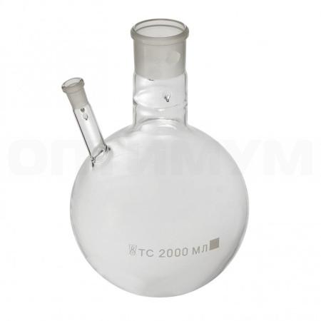 Колба круглодонная двугорлая КГУ-2000, 2000 мл, шлифы 29/32-19/26 Колба круглодонная двугорлая КГУ-2000, 2000 мл, шлифы 29/32-19/26 - Под заказ