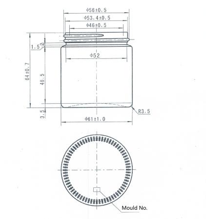 Банка для крема 100 мл темное стекло, без крышки 90 шт/упак