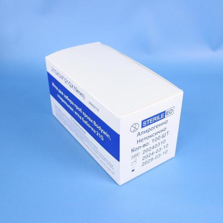 Катетер-бабочка, соединенный с луер-адаптером 21G, Bodywin, 100 шт/упак