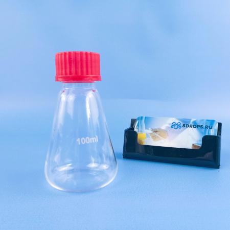 Колба коническая, 100 мл, стекло, с навинч. п/п крышкой