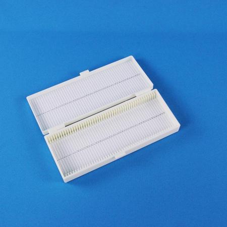 Штатив-бокс для предметных стекол на 50 шт, полистирол, упаковка 1 шт