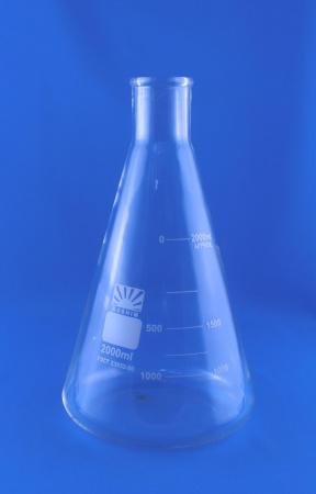 Колба коническая (Эрленмейера) КН-2-2000-50, 2000 мл, горло 50 мм, без шлифа - В наличии
