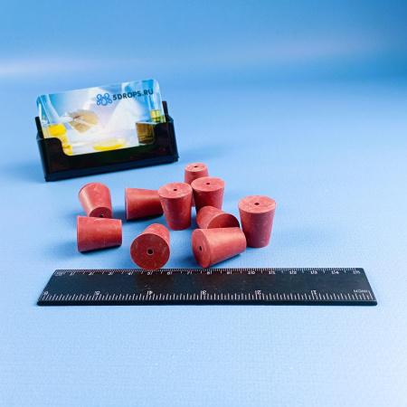 Пробка резиновая с одним отверстием, 20/14 мм, высота 24 мм, Kartell