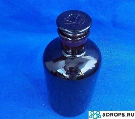 Склянка (штанглас), 1000 мл, темное стекло, с притёртой пробкой, узкое горло