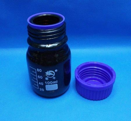 Банка для реактивов, 100 мл, темное стекло, градуированная Банка для реактивов, 100 мл, темное стекло, градуированная