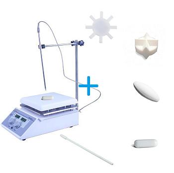 Комплект: Магнитная мешалка с нагревом 5drops-20D на 20 литров + 4 якоря Комплект: Магнитная мешалка с нагревом 5drops-20D на 20 литров + 4 якоря