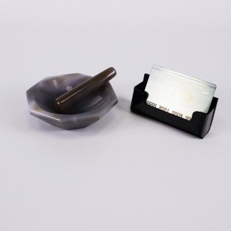 Ступка агатовая, диаметр 90 мм, с пестом