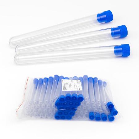 Пробирка цилиндрическая 10 мл, 16х100 мм, п/п, нестерил., без град-ки, с пробкой, M.Med, 100 шт/упак - В наличии