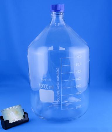 Банка для реактивов 5drops GL45, 10000 мл, стекло Boro 3.3, светлое стекло, с винтовой крышкой, градуированная