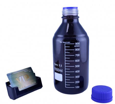 Банка для реактивов 5drops GL45, 1000 мл, стекло Boro 3.3, темное стекло, с винтовой крышкой, градуированная