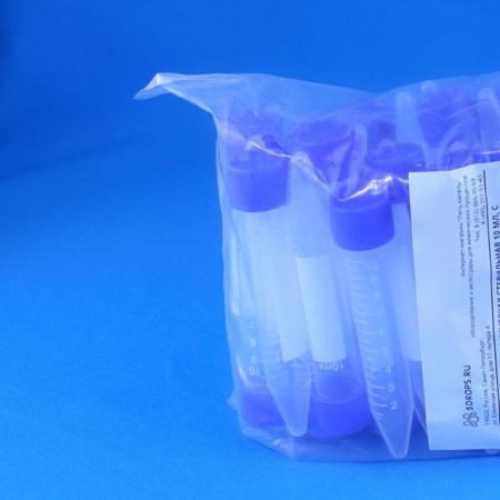 Пробирка коническая 10 мл, 16х103 мм, п/п, стерил., с град-ой., с винт.,крышкой, Gr.Med, 50 шт/упак