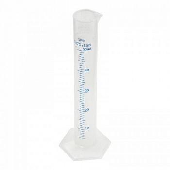 Цилиндр мерный, 50 мл, синяя шкала, полипропилен