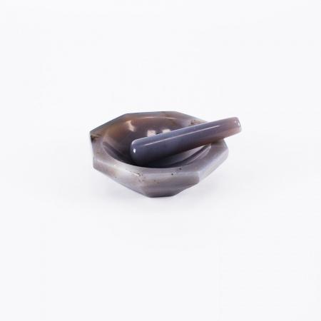 Ступка агатовая, диаметр 60 мм, с пестом