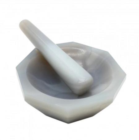 Ступка агатовая, диаметр 120 мм, с пестом - В наличии