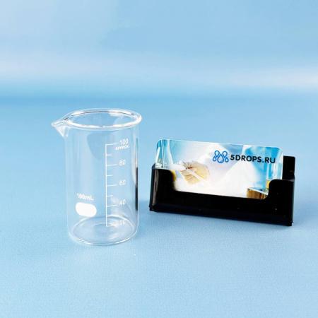 Стакан лабораторный высокий 5drops В-1-100, 100 мл, стекло Boro 3.3, градуированный