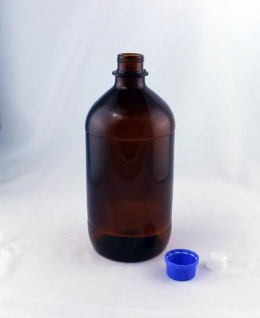 Бутыль для реактивов 2500 мл темное стекло без градуировки, с прокладкой и кпв