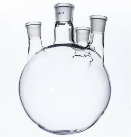 Колба четырехгорлая круглодонная КГП-4-1-2000, 2000 мл, шлифы 29/32-14/23-14/23-14/2 - Под заказ