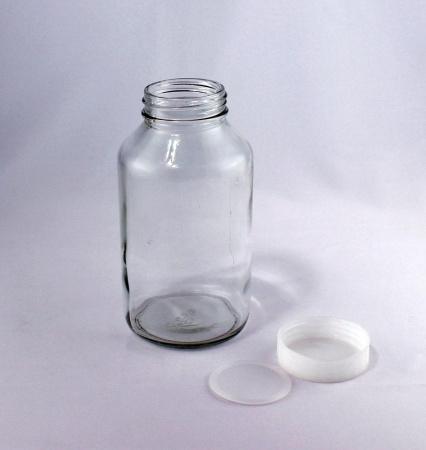 Банка БНВ-1000 стеклянная светлая 1000 мл с навинчивающейся крышкой и прокладкой