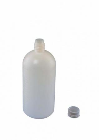 Бутылка, 1000 мл, ПЭ, с винтовой крышкой и прокладкой, 1 шт/упак