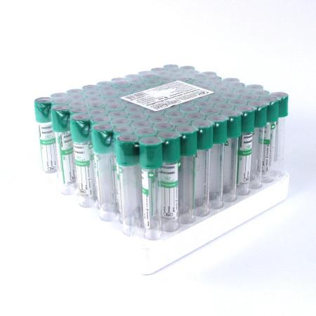 Пробирки вакуумные с натрий гепарином, 9 мл, 16х100 мм, 100 шт/упак, пластик, для исследования плазмы, Gr-Med