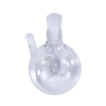 Колба круглодонная двугорлая КГУ-500, 500 мл, шлифы 29/32-14/23 Колба круглодонная двугорлая КГУ-500, 500 мл, шлифы 29/32-14/23