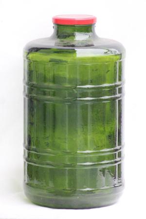Стеклянная банка широкое горло " самогонов.рф" 15 литров, зелёное стекло - Под заказ
