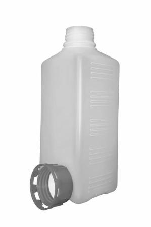 Бутыль для реактивов 1 л, квадратная, ПНД, с крышкой с изолоновой прокладкой и кпв, 100 шт/упак - В наличии