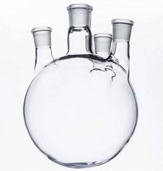 Колба четырехгорлая КГП-4-10000, 10 000 мл, шлифы 45/40-29/32-29/32-14/23, (ТУ 92-891.029-91)