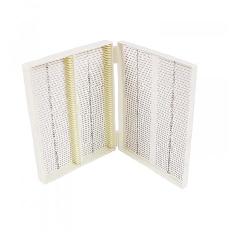 Штатив-бокс для предметных стекол на 100 шт, полистирол, упаковка 1 шт - В наличии