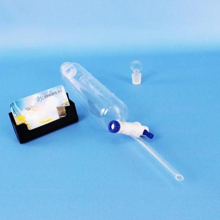 Воронка делительная цилиндрическая ВД-1-250, 250 мл, с фторопластовым краном, ISO 4800