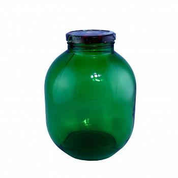 Банка 7,5 литров Зеленая с винтовым горлом