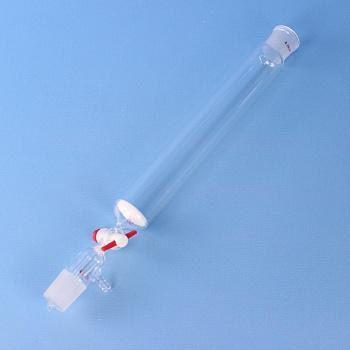 Хроматографическая колонка с отводом под вакуум, 300х40 мм, с PTFE краном, с фильтром ПОР 100, шлифы 29/32, 1 шт Хроматографическая колонка с отводом под вакуум, 300х40 мм, с PTFE краном, с фильтром ПОР 100, шлифы 29/32, 1 шт