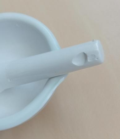 Уценка: Ступка с пестиком, диаметр 100 мм, фарфор, скол песта - В наличии