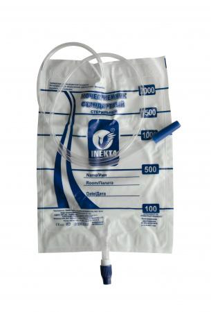 Мочеприемник прикроватный, 1 литр, стерильный, 100 шт/упак, INEKTA - Под заказ