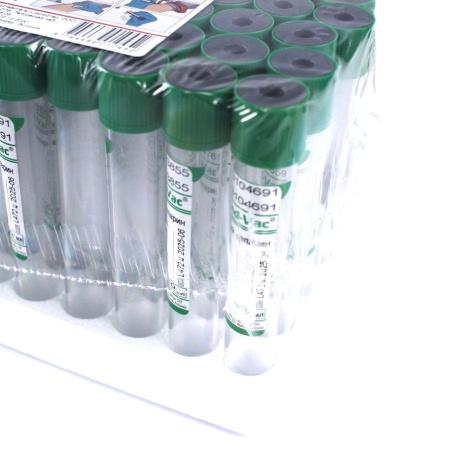 Пробирки вакуумные с литий гепарином, 9 мл, 16х100 мм, 50 шт/упак, пластик, для исследования плазмы, Lind-Vac