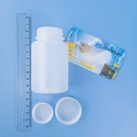 Банка, 100 мл, ПЭ, с винтовой крышкой и прокладкой 