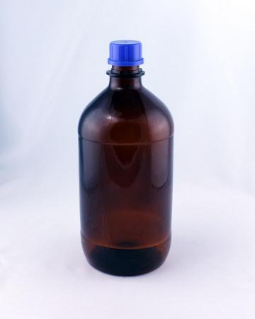 Бутыль для реактивов 2500 мл темное стекло без градуировки, с прокладкой и кпв - В наличии