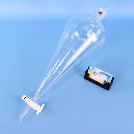 Воронка делительная грушевидная ВД-3-2000, 2000 мл, с фторопластовым краном, ISO 4800