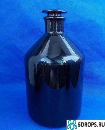 Склянка (штанглас), 5000 мл, темное стекло, с притёртой пробкой, узкое горло