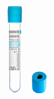 Пробирки вакуумные с цитратом натрия 3,8%, 8,1 мл, 16х100 мм, 100 шт/упак, пластик, для коагулологических исследований, PUTH