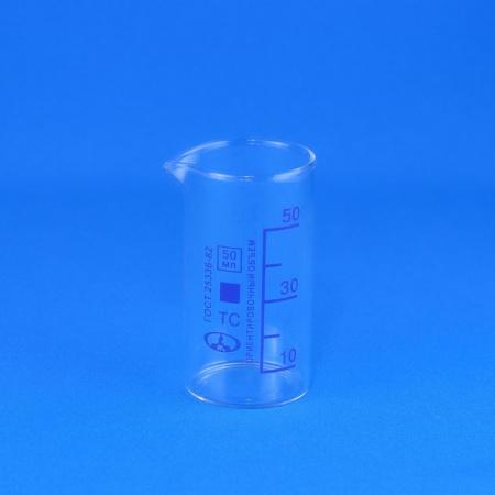 Стакан лабораторный высокий В-1-50, 50 мл, градуированный - В наличии