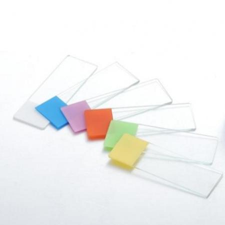 Стекло предметное, 76х26 мм, со шлифованными краями и жёлтой полосой для записи толщ. 1мм, 50 шт/упак