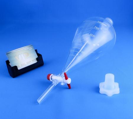 Воронка делительная грушевидная 5drops ВД-3-1000, 1000 мл, с фторопластовым краном