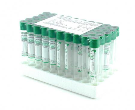 Пробирки вакуумные с натрий гепарином и гелем, 9 мл, 16х100 мм, пластик, 50 шт/упак, Lind-Vac Пробирки вакуумные с натрий гепарином и гелем, 9 мл, 16х100 мм, пластик, 50 шт/упак, Lind-Vac - В наличии